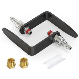 GASHER Pneumatic Tool Rafter Hook Hanger with 3/8" NPT 1/2" Flow Swivel Air Fittings, 1/2" & 3/8" Brass Bushing, Industrial Air Plugs,L Shaped Hook For Air Nailer, Air Blow Gun (2Pcs)