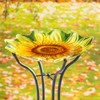 Evergreen 18" Hand Painted and Embossed Shaped Bird Bath, Sunflower