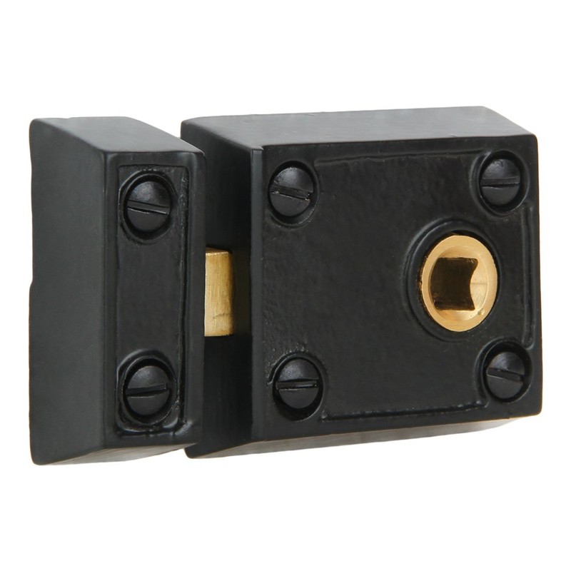 A29 Small 2 3/8 Inch Iron Rim Latch, Black Powder