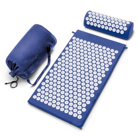 Sivan Health and Fitness Acupressure Mat and Pillow Set - Grounding Mat for Stress, Back & Neck Pain - Acupuncture Point Massage Mat for Muscle Relaxation, Sciatica, & Meditation - Includes Carry Bag