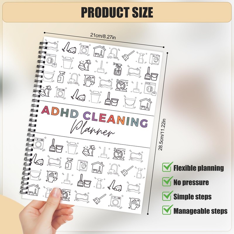 ADHD Cleaning Planner,Cleaning Schedule and Checklist Organizer,Bundle Household Cleaning Schedule