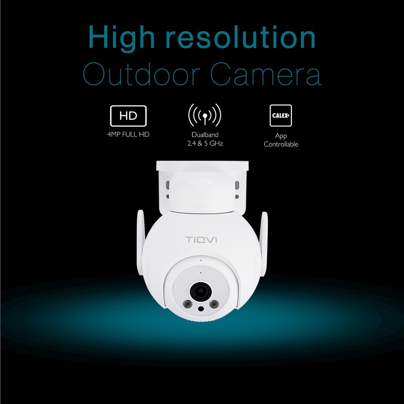Tiqvi - Smart WiFi PTZ Outdoor Camera, 1080P, Dualband (2.4/5GHz),