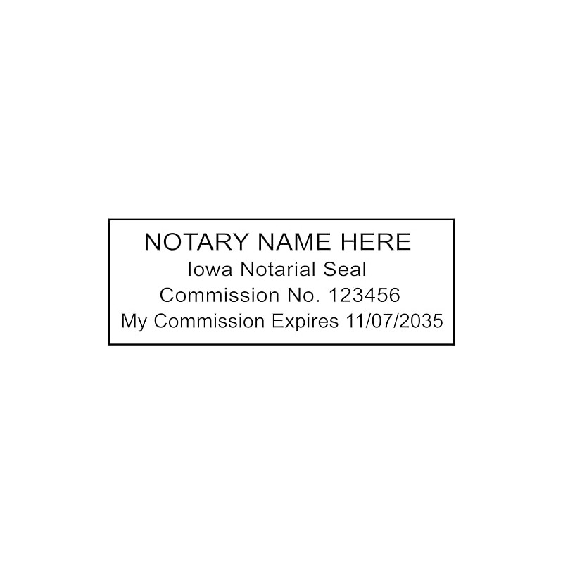 Iowa Notary Stamp | Shiny S-854 Self Inking Rectangle Stamp