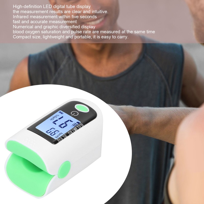 Fingertip Pulse Oximeter Blood Oxygen Saturation Monitor Heart Rate Meter