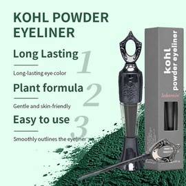 Kohl Powder Eyeliner,Black Eyeliner Handmade Smudge Proof Eyeliner, Black Eye Liner Pencils Natural Eyeliner Cream Powder, Long Lasting Smudge-Proof Intense Color Eyeliner For Eye Make-Up