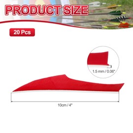 PATIKIL 4 Inch Arrow Vanes, 20 Pack Turkey Feather Fletching Archery Fletch Right/Left Wing for Hunting Target Shooting, Red