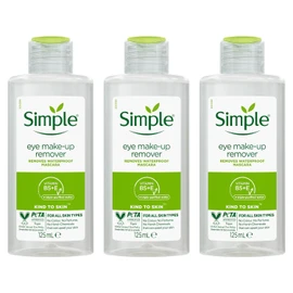 3 Pack of 125ml Simple Kind to Skin Eye Make-Up Remover For Sensitive Skin