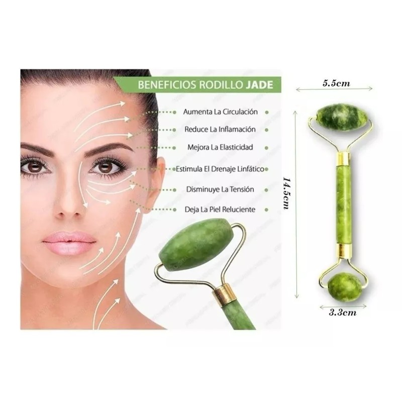 Unic Rodillo Tonificador Facial De Jade + Guasha Masaje De