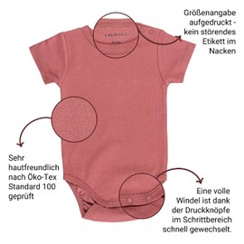 LaLoona Short-Sleeved Bodysuit Pack of 3 - Set of Baby Short-Sleeved Bodysuits Made of Cotton, Oeko-Tex Standard 100 Tested - Rose - 74-80