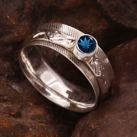 Londoner blauer Topas im Labor gezüchtet Edelstein-für Herren und Damen, alle Größen, 925 Sterling Silber Band Ring, Geschenkartikel, Schmuck TSR371AT_23 (69 (22.0))