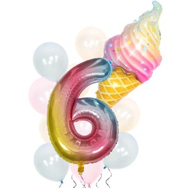 DIWULI Birthday Decoration 6 Years Balloons Ice Bag Set