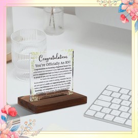 FOUGSTA New Registered Nurse Gifts for Registered Nurse, Graduation Gifts for Registered Nurse, Congratulations Gift for Registered Nurse, Modern Acrylic Desk Plaque,10 x 10 x 1.5 cm,XXD71