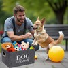 Kiswleon Dog Toy Box,Felt Stuff Storage Baskets with Designed Metal