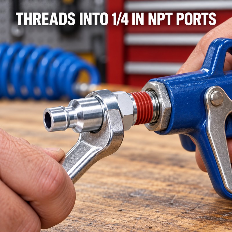 LEENKEA 5-Pack 1/4 Inch NPT Male Pneumatic Quick Connect Plugs