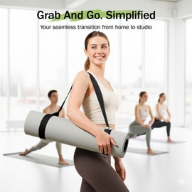 Slim Panda Yoga Mat Straps for Carrying, Adjustable Yoga Mat Carrier Sling Fits All Mats(Mat Not Included)(Black)