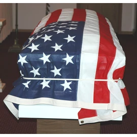 Generic Off White Adult Casket Flag Band for Military Funerals