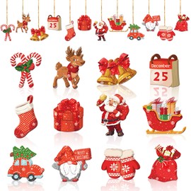 Christmas Ornament Decoration Christmas Tree Decoration Hanging 24-Piece Set Santa Claus Miscellaneous Tree Decoration Indoor Decoration Fashionable Party Supplies Decoration