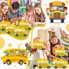 Motiskyy 100 Pcs Yellow Cartoon School Bus Goodie Bags Plastic
