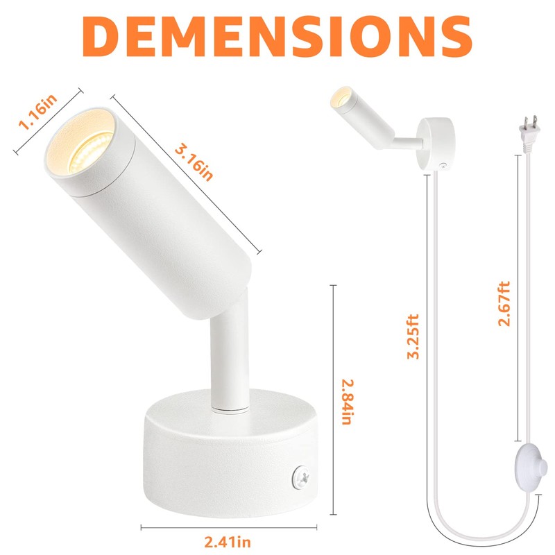URTOM 2 Pack Indoor Spot Lights, 120V LED Accent Up