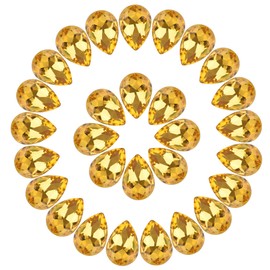 Teardrop Rhinestones 100Pcs Gold Point Back Glass Rhinestones for Crafts Jewelry Making,13x18mm