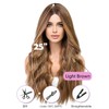 WOKESTAR Long Brown Wavy Wigs for Women Synthetic Wig for