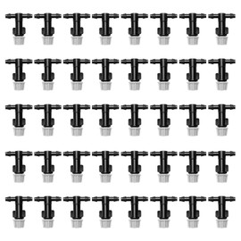 40 PCS 1/4 Inch Adjustable Irrigation Dripper Sprinklers, VooGenzek Micro Emitter Drippers with Tee Joint, for 4/7mm Garden Hose, Micro Watering Sprinklers for Garden, Lawn, Greenhouse, Gray