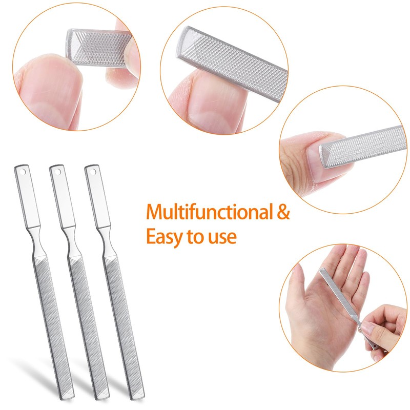 6 PCS Toe Nail File, 5.1" Stainless Steel Toenail File