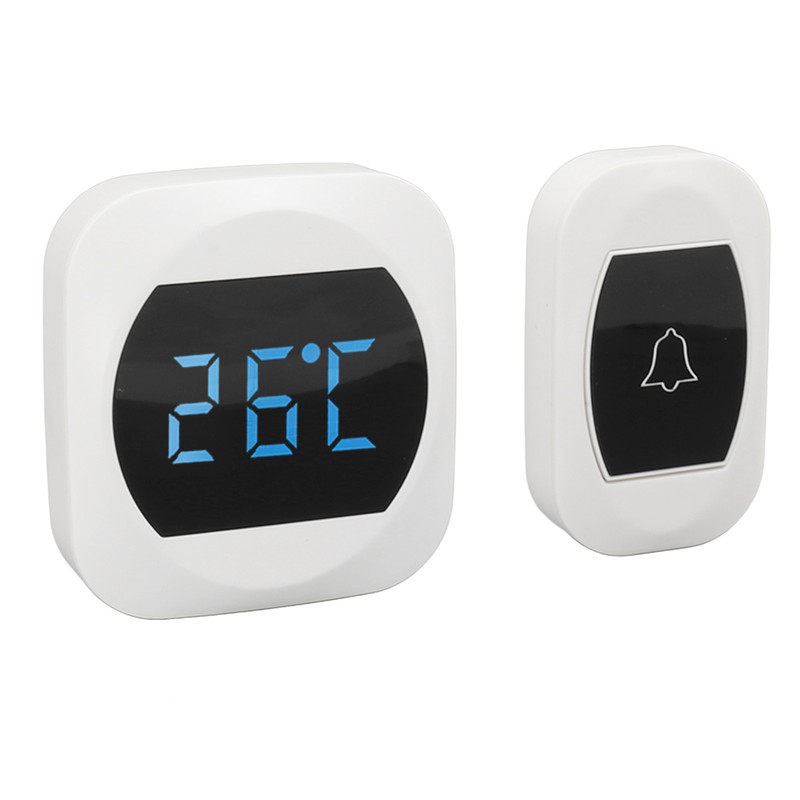 Wireless Doorbell Temperature Digital Display 4 Level Volume Adjustment Waterproof