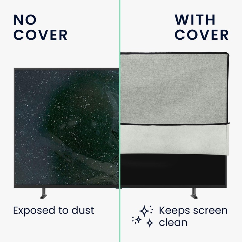 kwmobile TV Cover - 32" Linen Dust Protector - Light