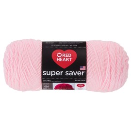 Super Saver Yarn by Red Heart - Solid Color Yarn for Knitting, Crochet, Weaving, Arts & Crafts - Baby Pink, Bulk 12 Pack