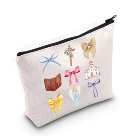 JNIAP Bible Verse Gift Coquette Christian Cosmetic Bag Sunday Gift (Coquette Chris-tian Bag)