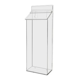 Marketing Holders 4"W x 9.25"H Outdoor Trifold Holder Flip-Top for Vertical Brochures Realtor Sign Info Pack Display Box Clear Acrylic