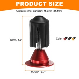 sourcing map 3Pair Bar End Plugs Aluminum Handlebar End Caps Bike Plugs 0.7oz Expanding Locking for MTB Road BMX Fixed Gear Bike, Yellow Red Black