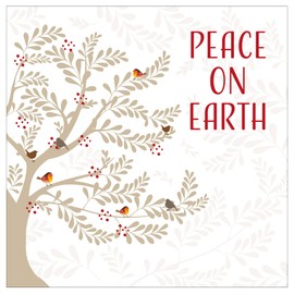 Christmas cards pack - Peace on earth, 10 Christmas cards 2024 with 10 white envelopes - Designed, printed and hand-packed in the UK, by Just Cards Direct