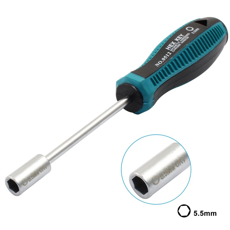 Bivethoi 4Pcs 5.5mm Nut Driver Socket Driver Non-Magnetic Tip Six