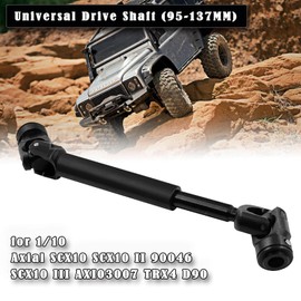 RCMYou RC Crawler Drive Shaft 95-137MM Upgrades for 1/10 Axial SCX10 SCX10 II 90046 SCX10 III AXI03007 TRX4 D90,Universal Driveshaft,Steel Full Metal Axles Part Hop-Ups,Black