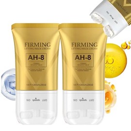 Crema para Cuello Reafirmante AH-8, AH-8 Tighten & lift Neck Cream con Doble Rodillo, Coreana Cuello Cream | Reduce Papada | Mejora las Arrugas y Firmeza y Elasticidad | Hidratante 120g (2pc, 120g)