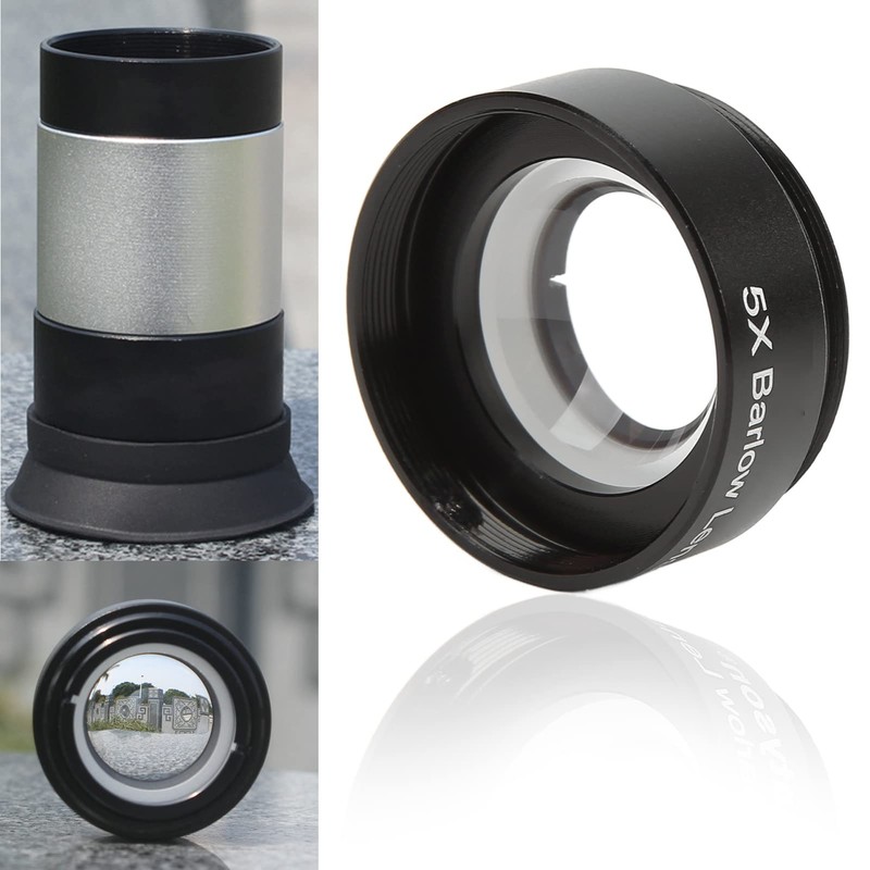 ASHATA Barlow Lens 5X,1.25 Inch Barlow Lens with M28.6 Threaded
