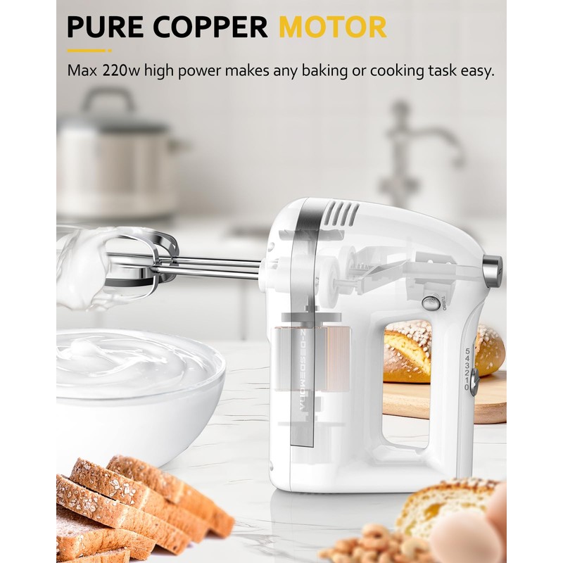 Z-DESDEMONA Electric Hand Mixer, Powerful Hand Mixer Electric Handheld with