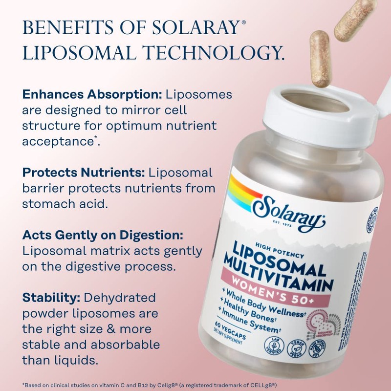 SOLARAY Liposomal Multivitamin for Women 50 Plus, Enhanced Absorption with