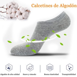 6 Pares Tines Cortos Hombre y Mujer,Tines Invisibles de Algodón,Calcetines Cortos Antideslizantes para Hombre Mujer