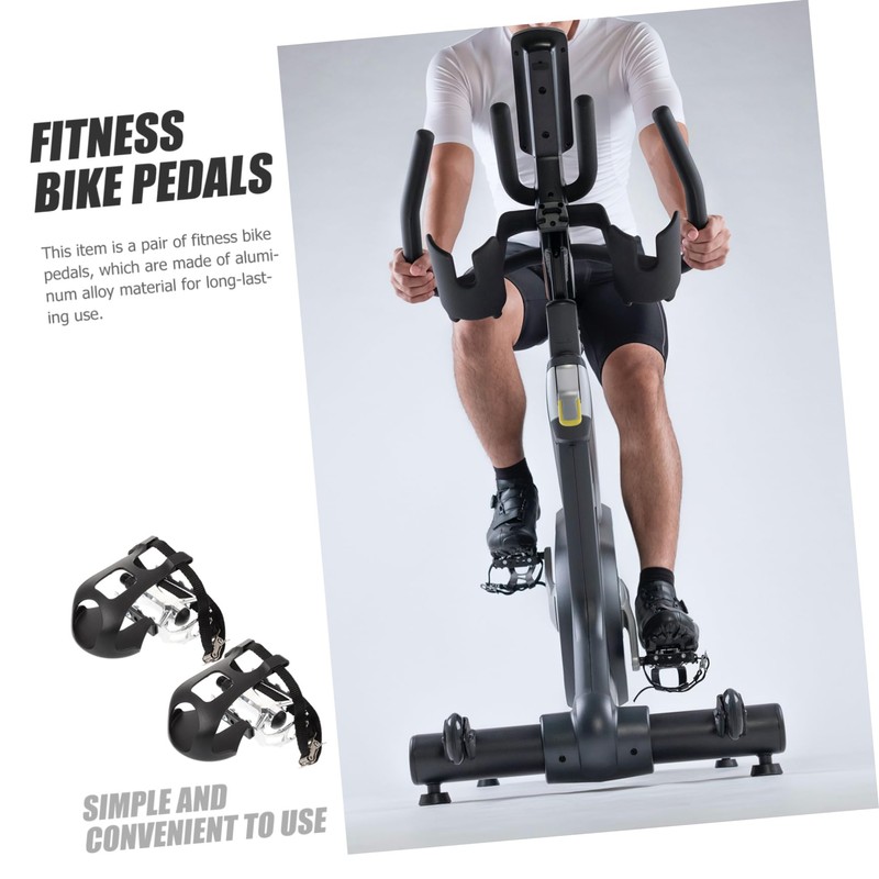 Outanaya 1Pair Rotating Pedals for Exercise Bikes Easy Installation Straps