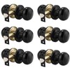 Probrico (6 Pack Round Passage Door Knob(Non-Locking Knobs), Keyless Doorknobs