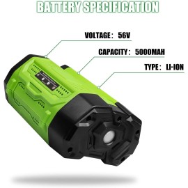 For EGO 56V 5.0Ah Lithium Battery For EGO 56V Tool Lawn Mower Leaf Blower BA2800 BA4200