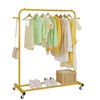 Sywhitta Clothing Rack on Wheels with Storage Shelf & Sturdy
