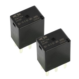 (2 Pack) 301-1C-C-D1 U05 24VDC Automotive Power Relay 5 Pin with SPDT Flux Tight