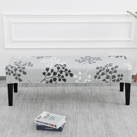 SPRINGRICO Stretch Dining Bench Cover, Removable Bench Slipcover Washable Bench Seat Protector Rectangle Bench Cover for Dining Room, Living Room, Bedroom, Kitchen (Byron Palm)