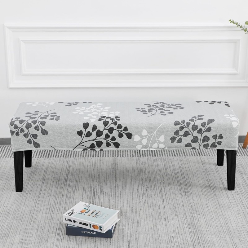 SPRINGRICO Stretch Dining Bench Cover, Removable Bench Slipcover Washable Bench