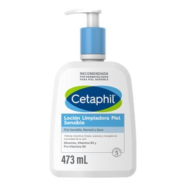 CETAPHIL Loción Limpiadora Piel Sensible 1 pz 473 ml Hidrata Mientras Limpia y Suaviza Recomendada por Dermatólogos para Piel Sensible