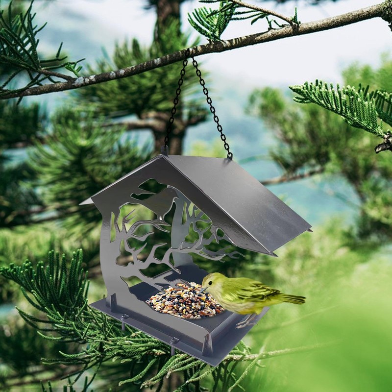 Bird Feeder for Garden - House-Shaped Bird Feeder Squirrel Proof